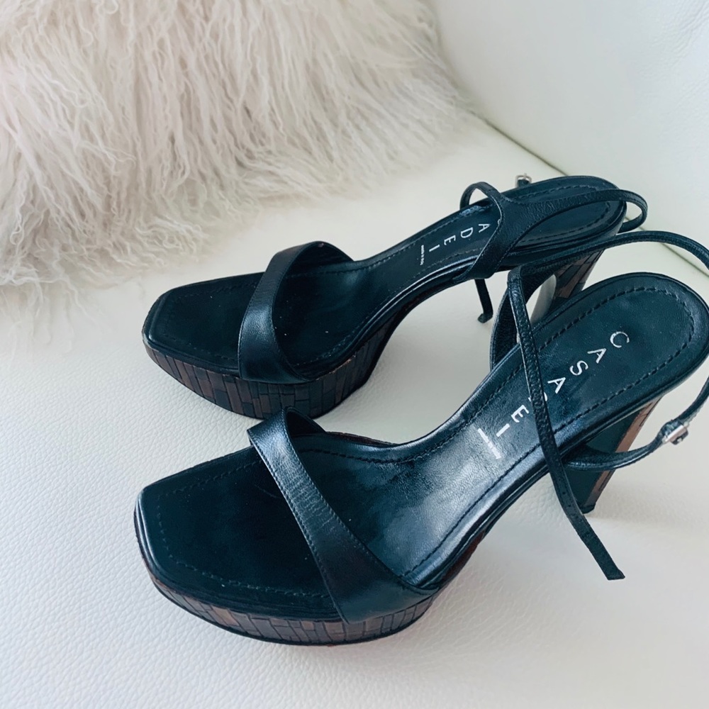 COPY - Casadei luxury shoes with wooden 5 inch heels